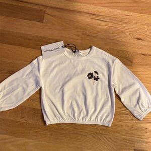 Miles The Label white Long Sleeve Top with Floral Design 12Mo NWT